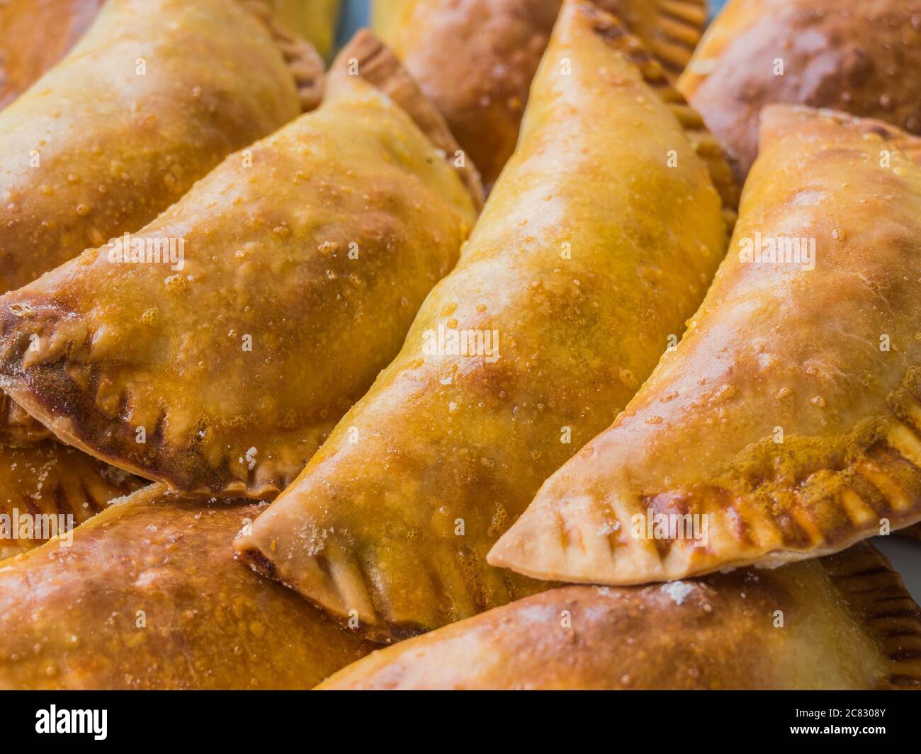 pasties prepared and served top view with daylight Stock Photo