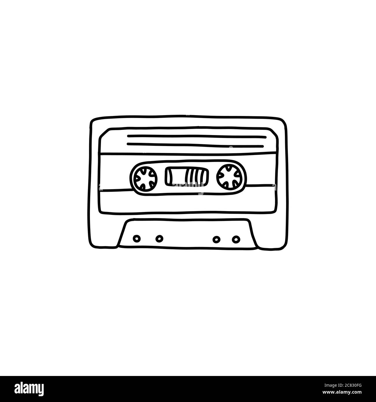 audio cassette doodle icon, vector illustration Stock Vector Image ...