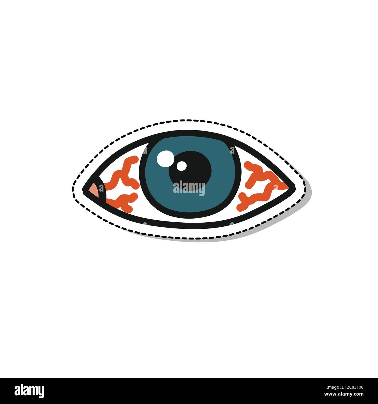 eye redness doodle icon, vector illustration Stock Vector