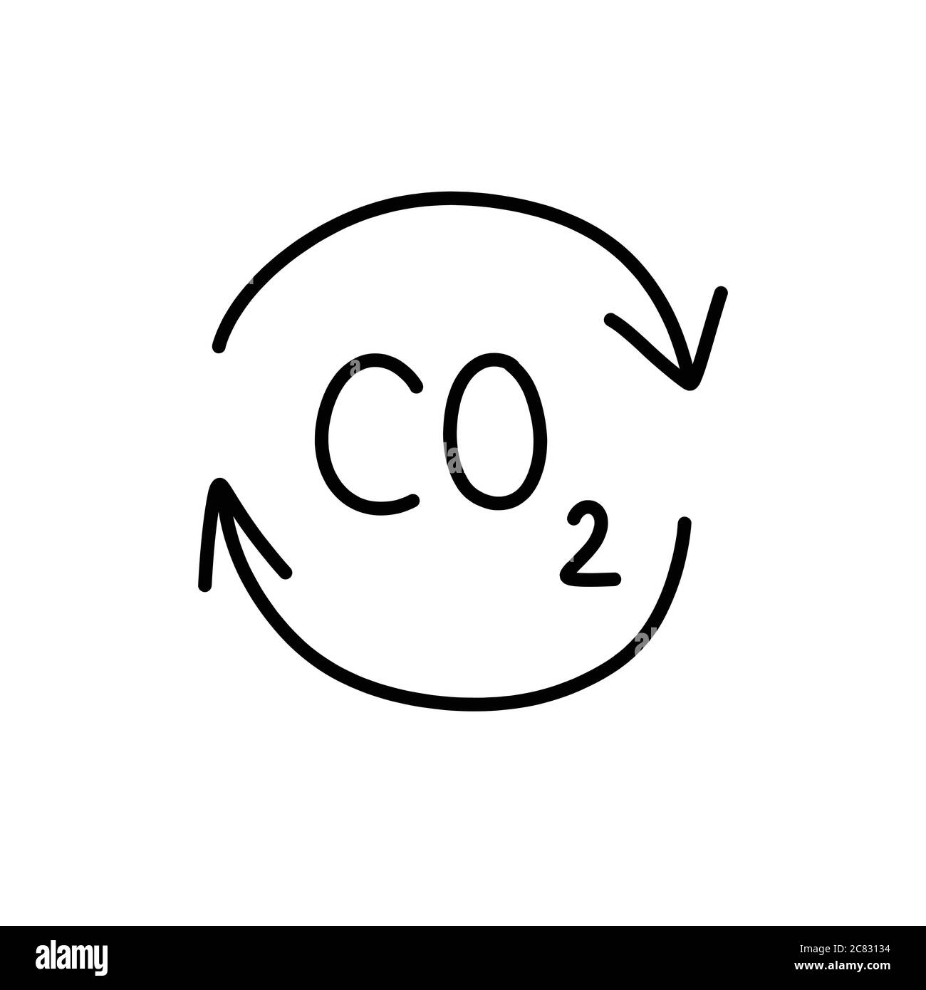 carbon dioxide doodle icon, vector illustration Stock Vector Image ...