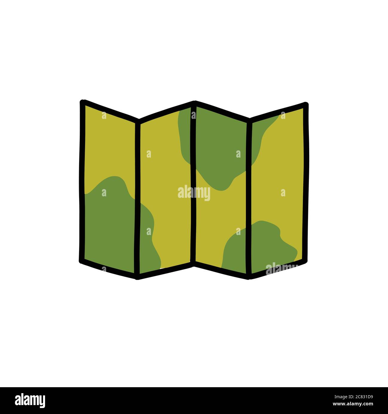 map doodle icon, vector illustration Stock Vector