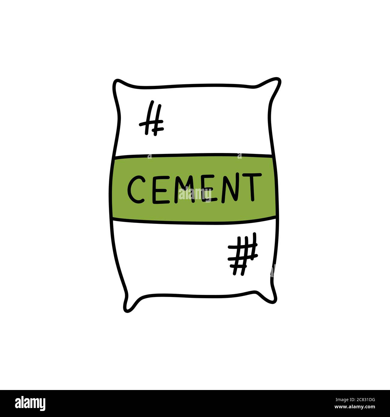 cement bag doodle icon, vector illustration Stock Vector