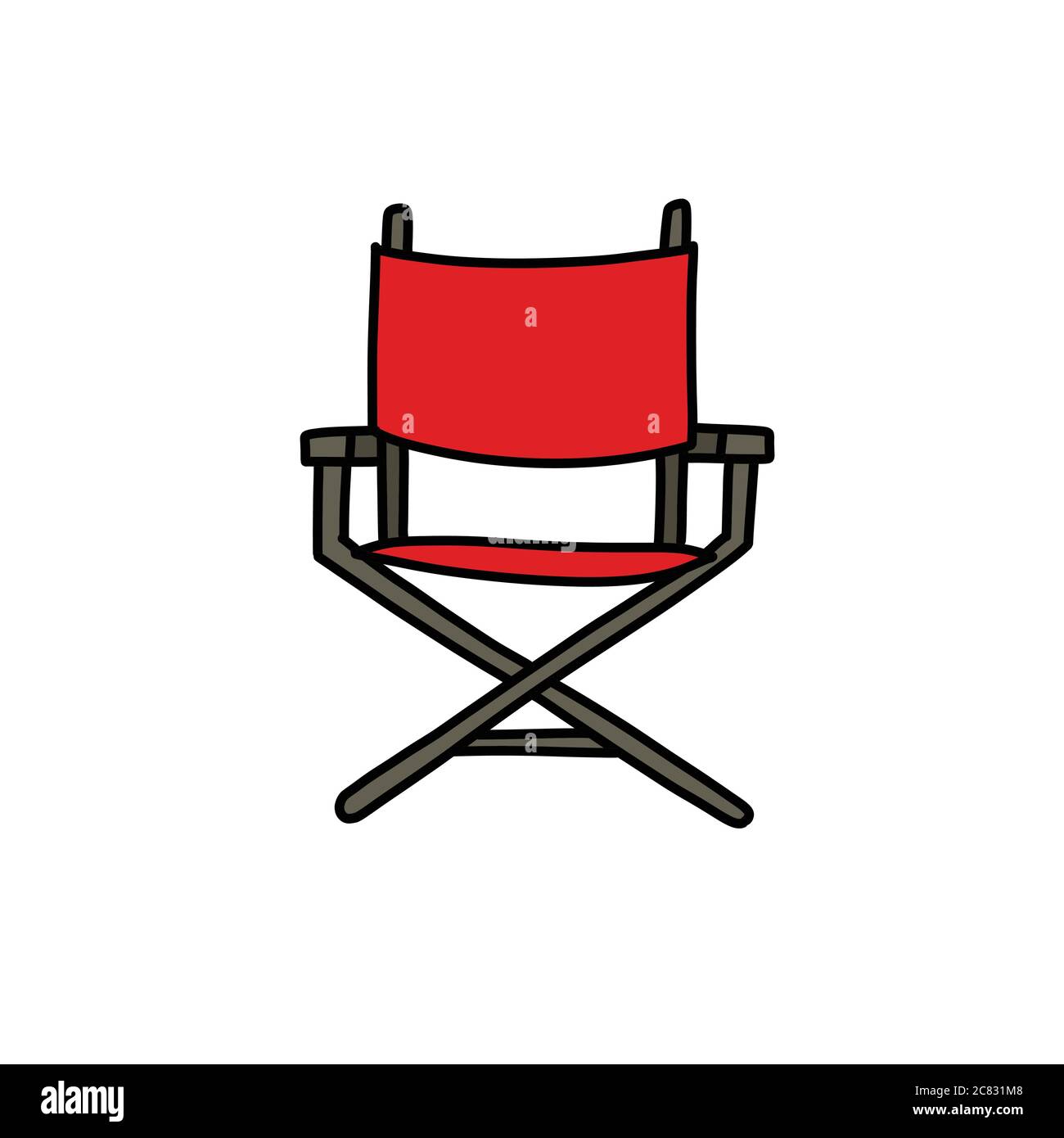 director's chair doodle icon, vector illustration Stock Vector