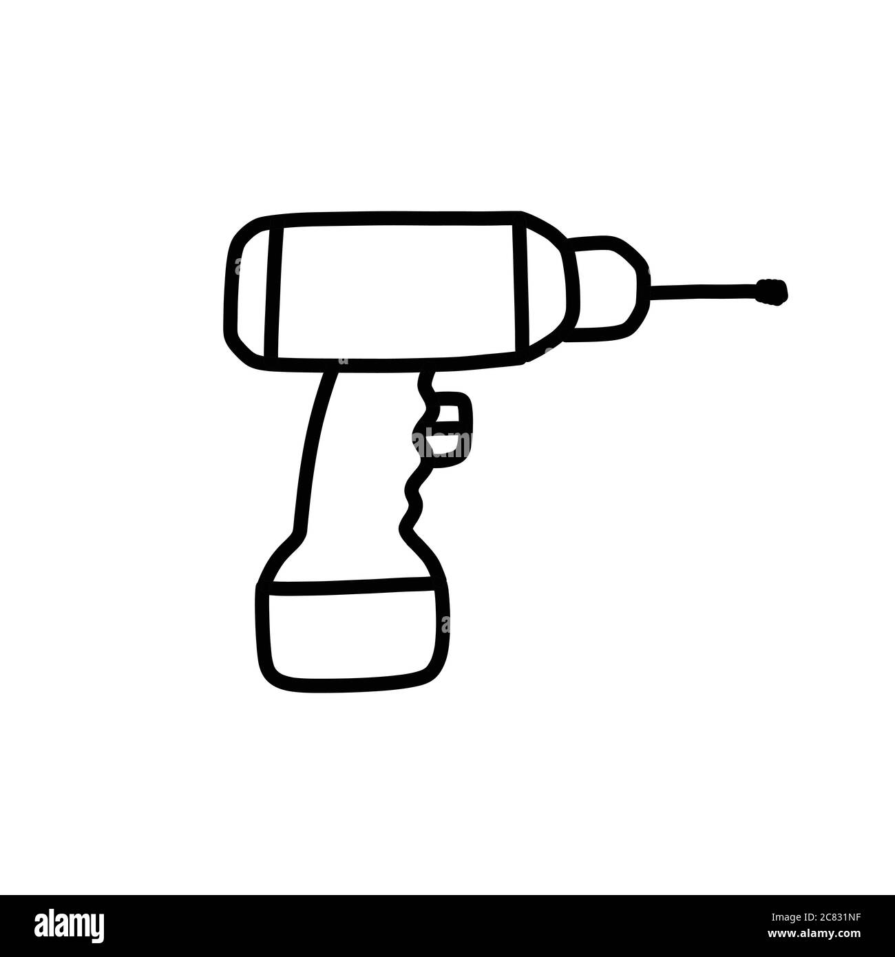 hammer drill doodle icon, vector illustration Stock Vector Image & Art Alamy