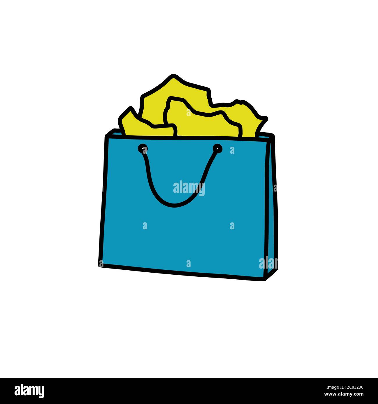 shopping bag doodle icon, vector illustration Stock Vector Image & Art