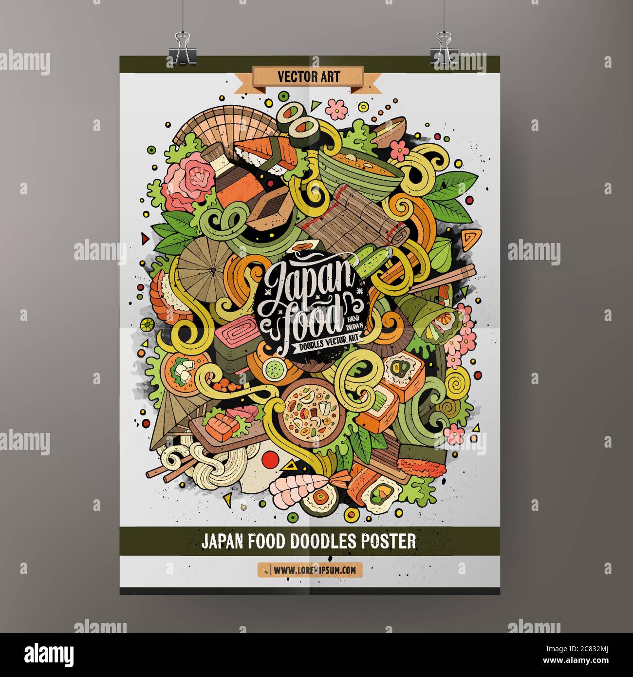 Cartoon doodles Japan food poster template Stock Vector Image & Art - Alamy