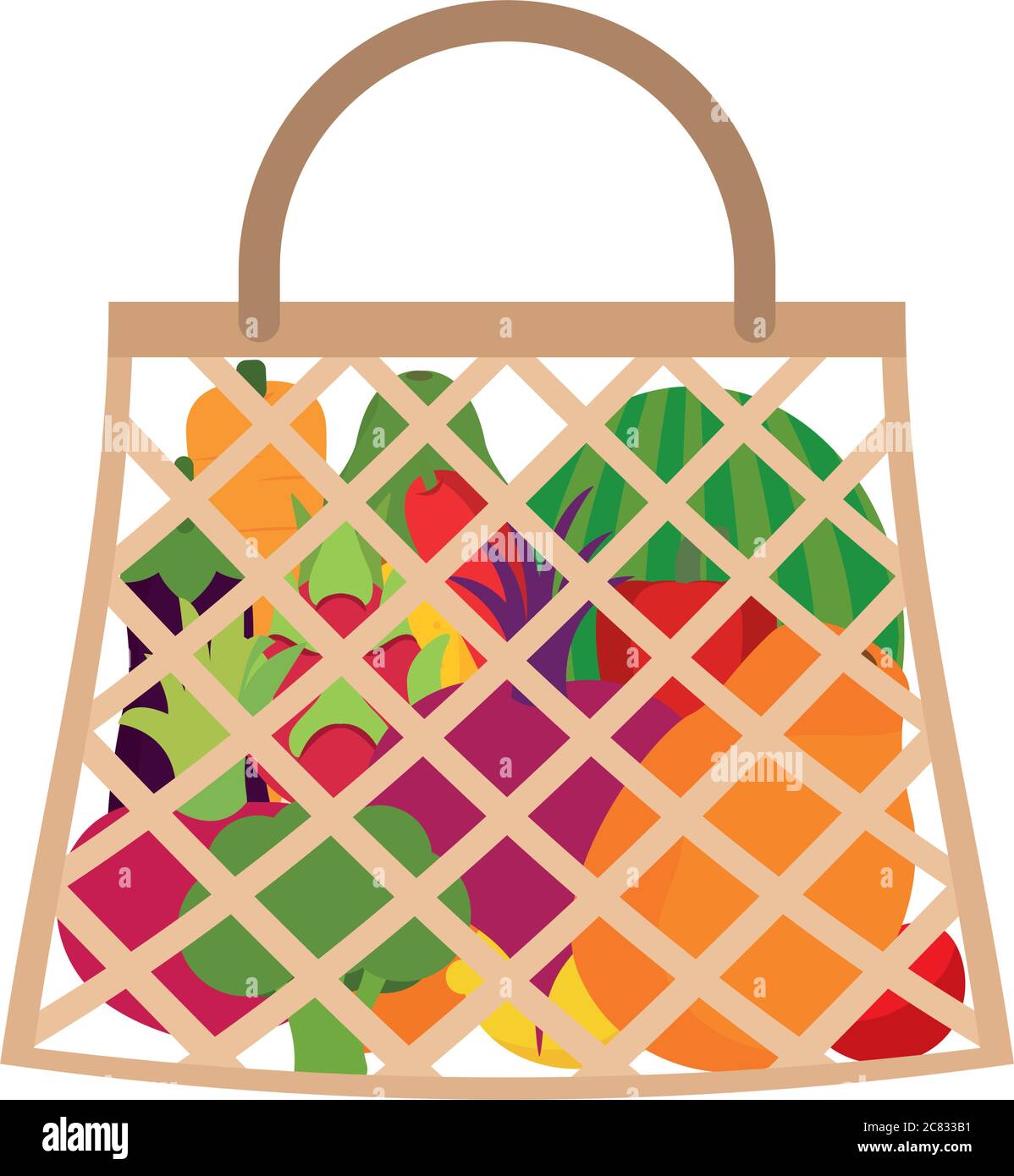 Grocery bag icon Stock Vector