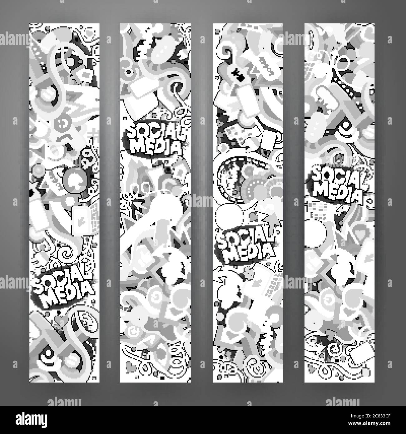 Cartoon vector doodles internet banners Stock Vector Image & Art - Alamy