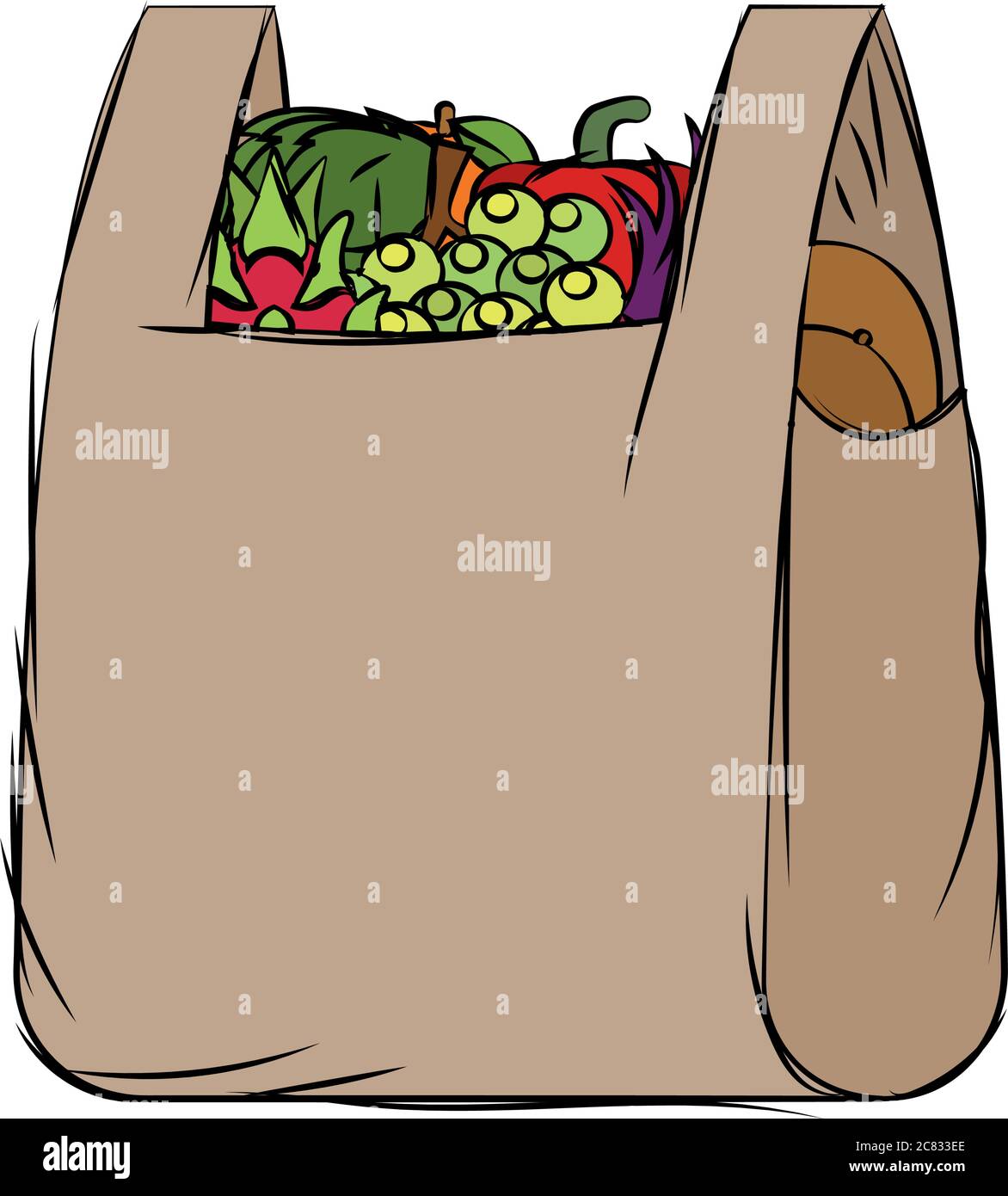 Grocery bag icon Stock Vector