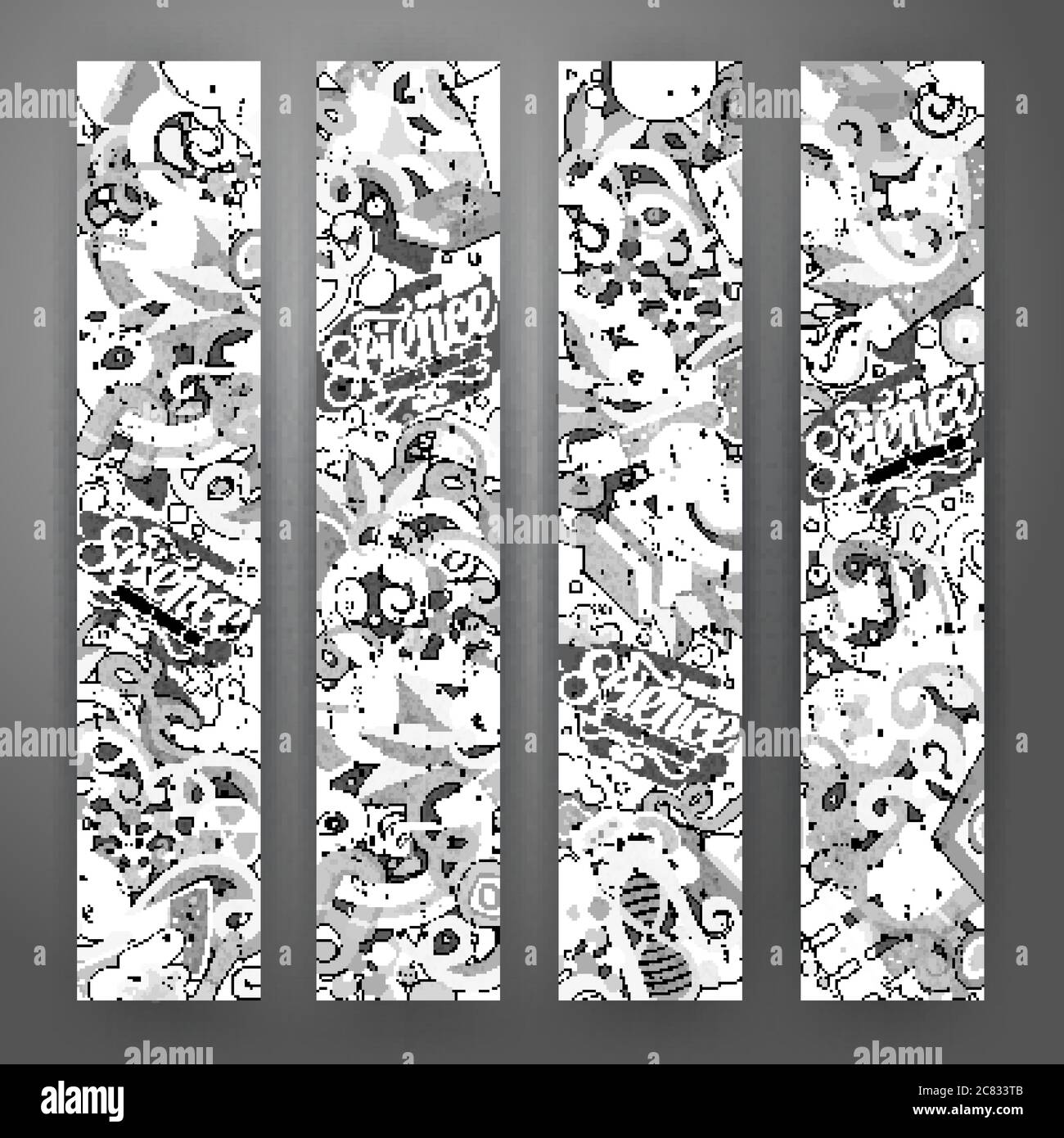 Cartoon vector doodles science banners Stock Vector Image & Art - Alamy