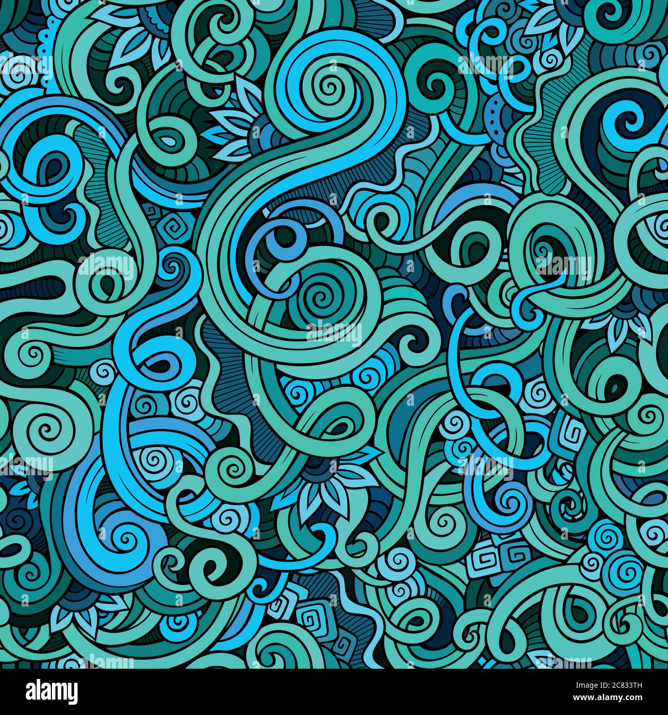 Decorative doodle nature ornamental curl seamless pattern Stock Vector ...