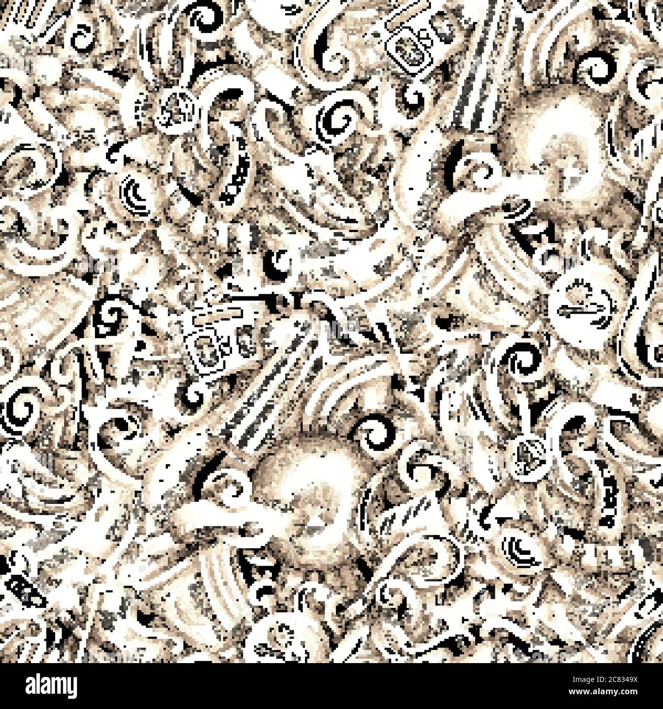 Football vector hand drawn doodles seamless pattern. Graphics background design. Stock Vector