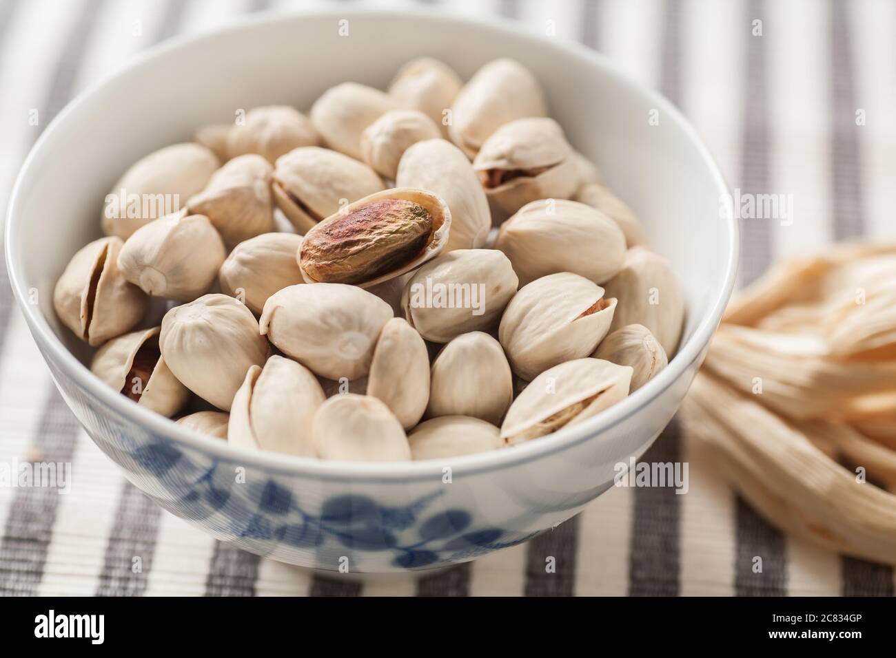 Pistachio nuts food styling. The nuts have plenty of health benefits for the human body. Such as
