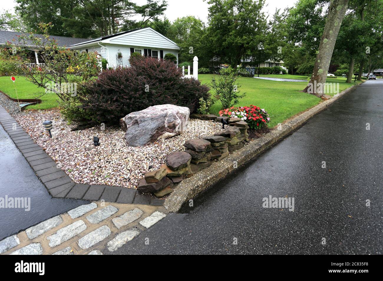 Suburban home Long Island New York Stock Photo