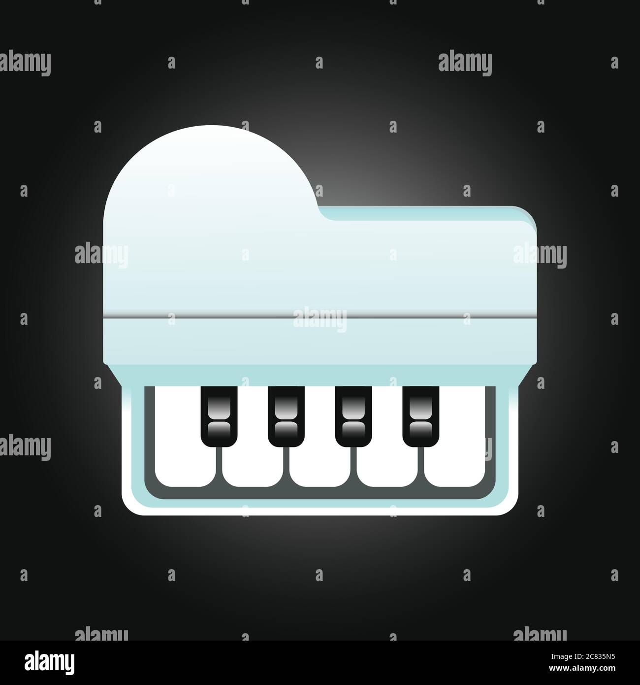 Cyan piano keyboard icon Stock Vector