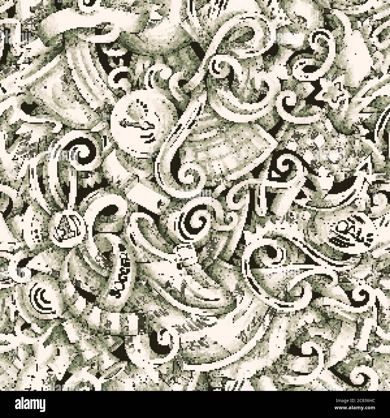 Football vector hand drawn doodles seamless pattern. Graphics background design. Stock Vector