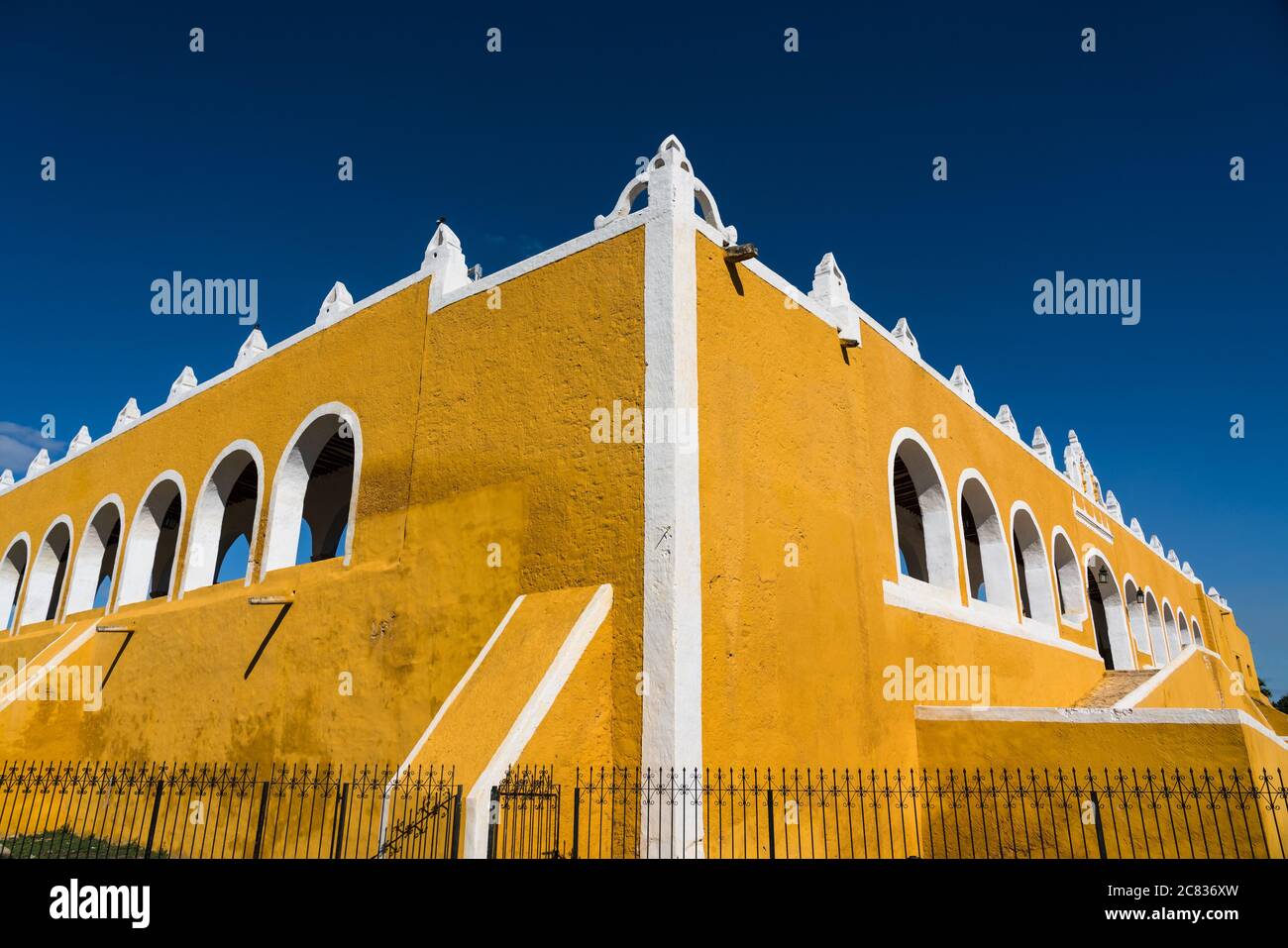 The Convent of San Antonio or Saint Anthony of Padua was founded in 1549 completed by 1562.  It was built on the foundation of a large Mayan pyramid. Stock Photo