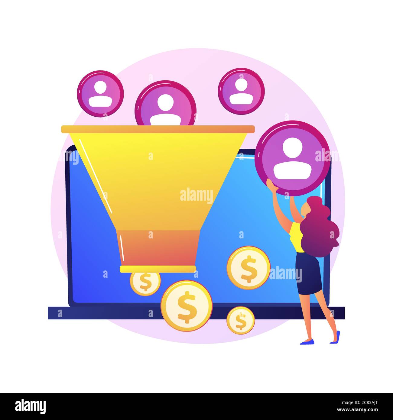 Sales funnel vector concept metaphor Stock Vector Image & Art Alamy