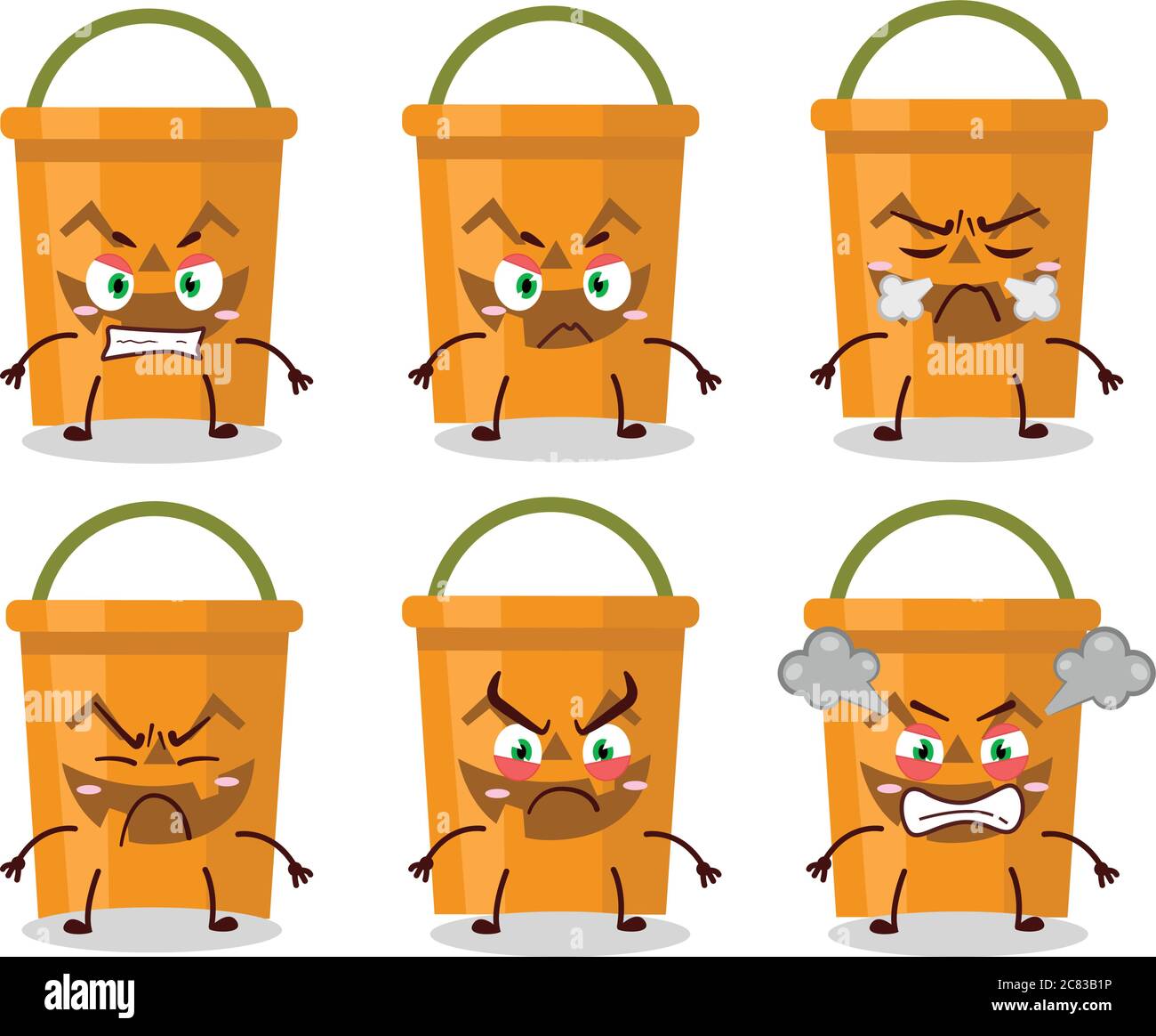 Halloween bucket cartoon character with various angry expressions Stock Vector Image & Art Alamy