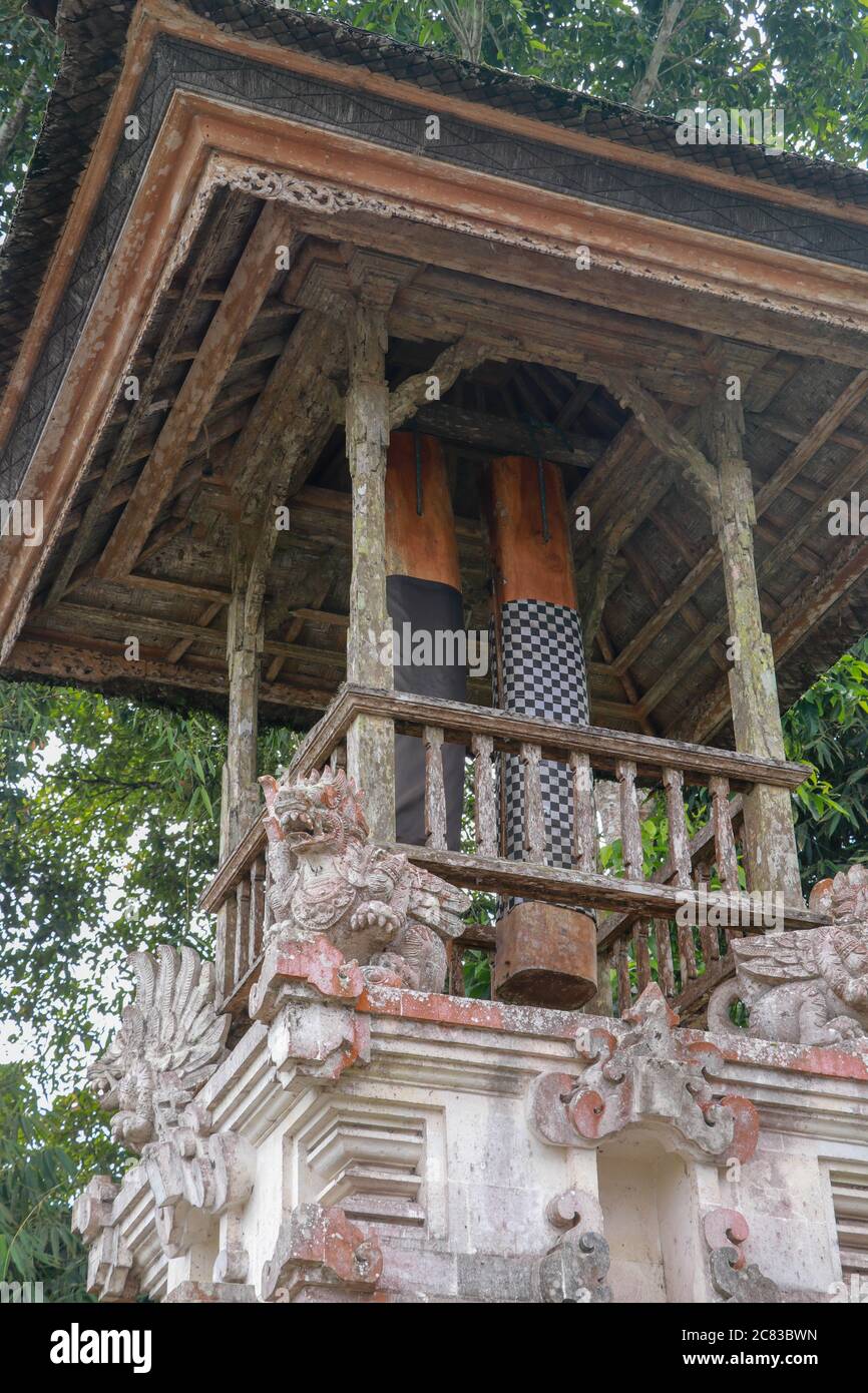 the Bali pavilion, as the name suggests, is a bale or building for placing kulkul or kentongan Stock Photo