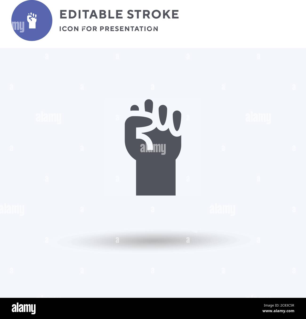 Raised fist gesture solid Stock Vector Images - Alamy