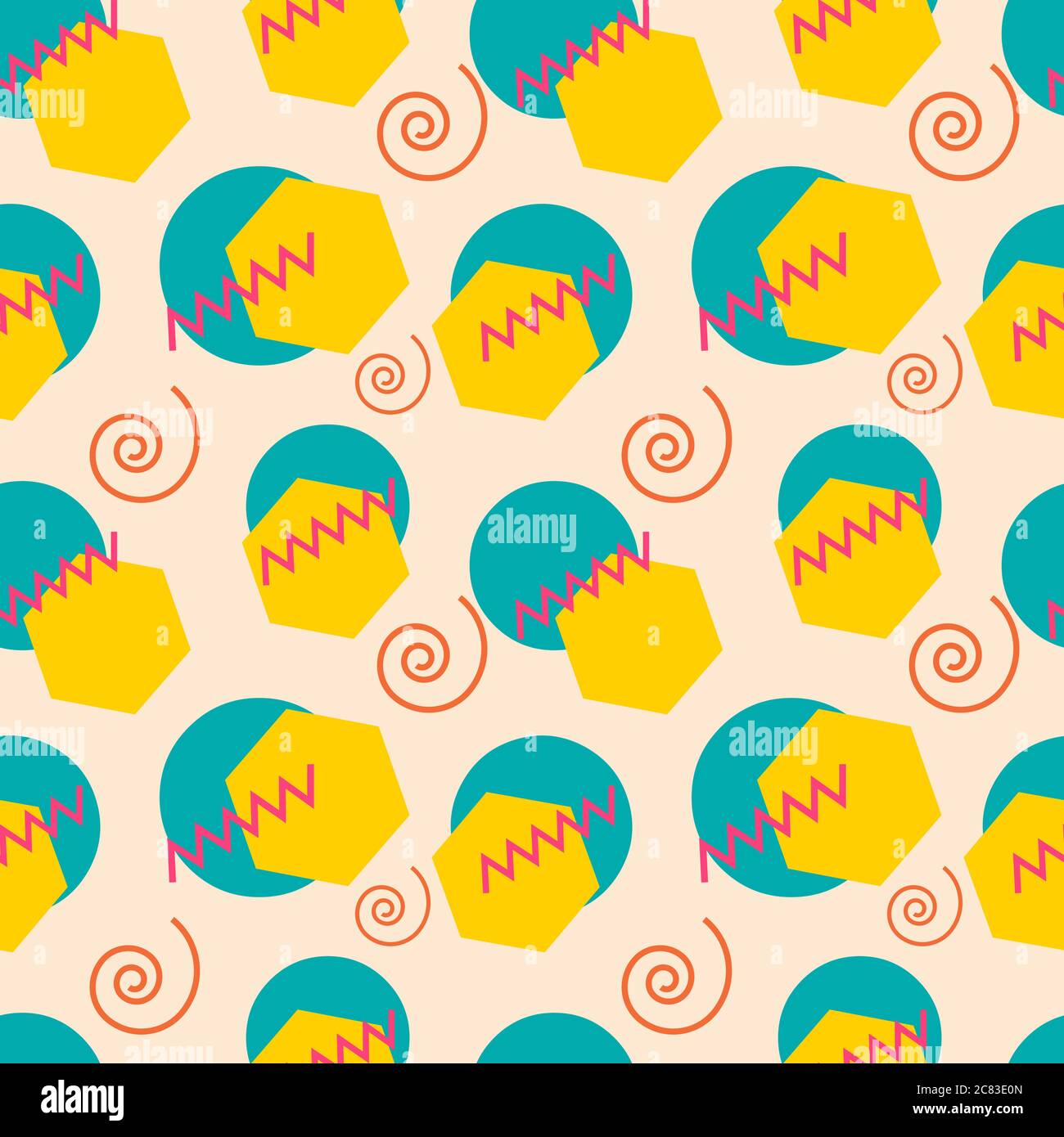 geometric seamless pattern style memphis vector illustration background ...