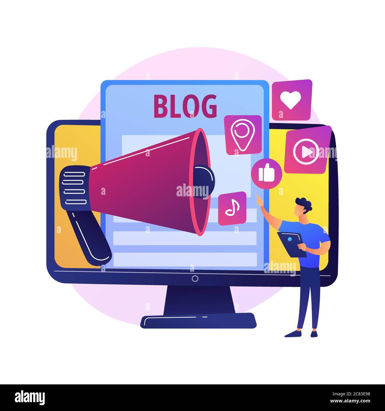 Blogging online vector concept metaphor Stock Vector Image & Art - Alamy