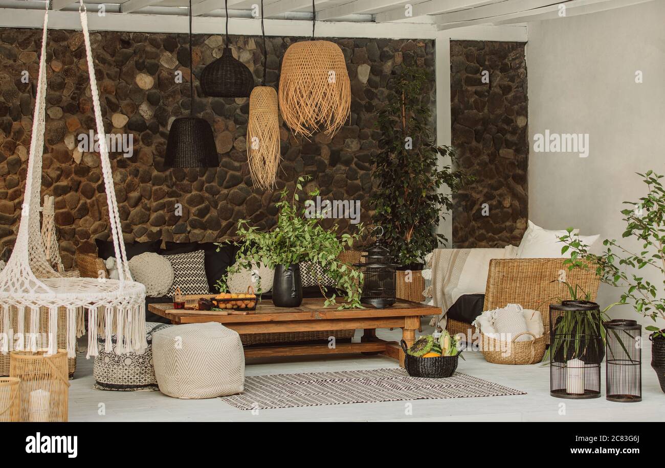 Beautiful summer modern home interior design Stock Photo - Alamy