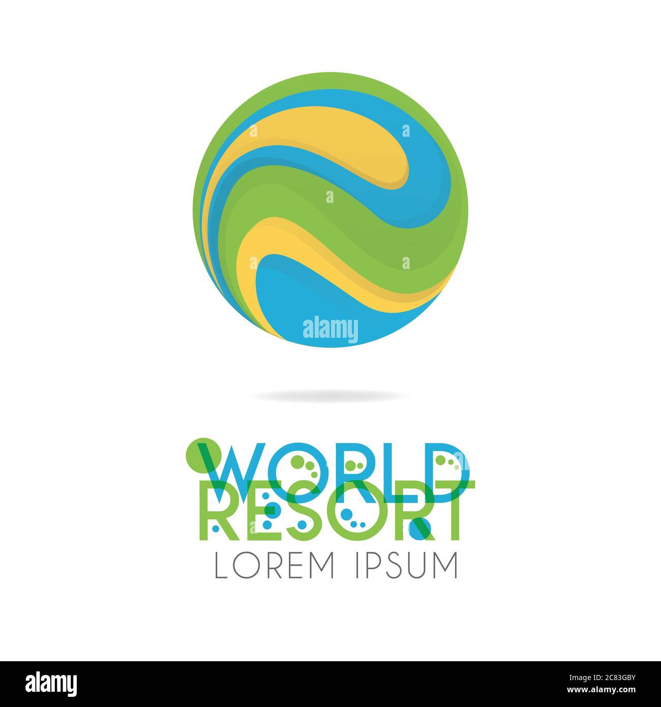 The earth logo is layered with orange, green, blue color with version to 4.8 Stock Vector