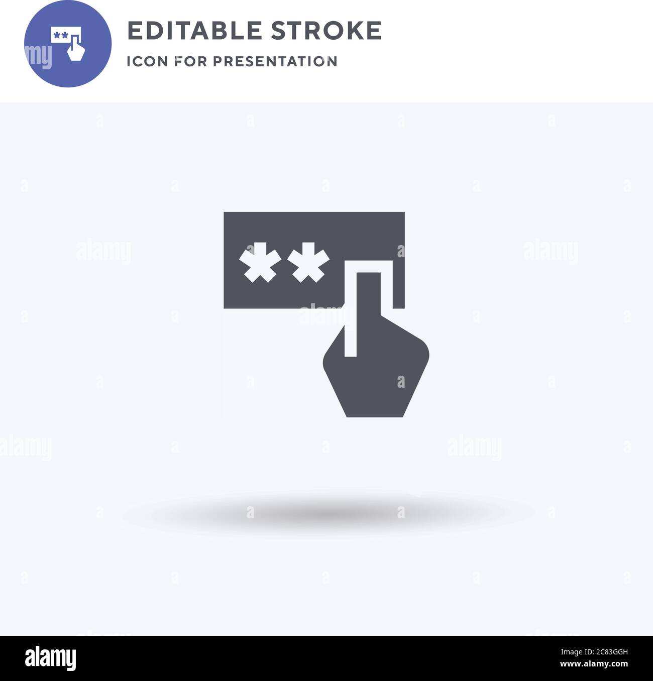 Pin Code icon vector, filled flat sign, solid pictogram isolated on white, logo illustration. Pin Code icon for presentation. Stock Vector
