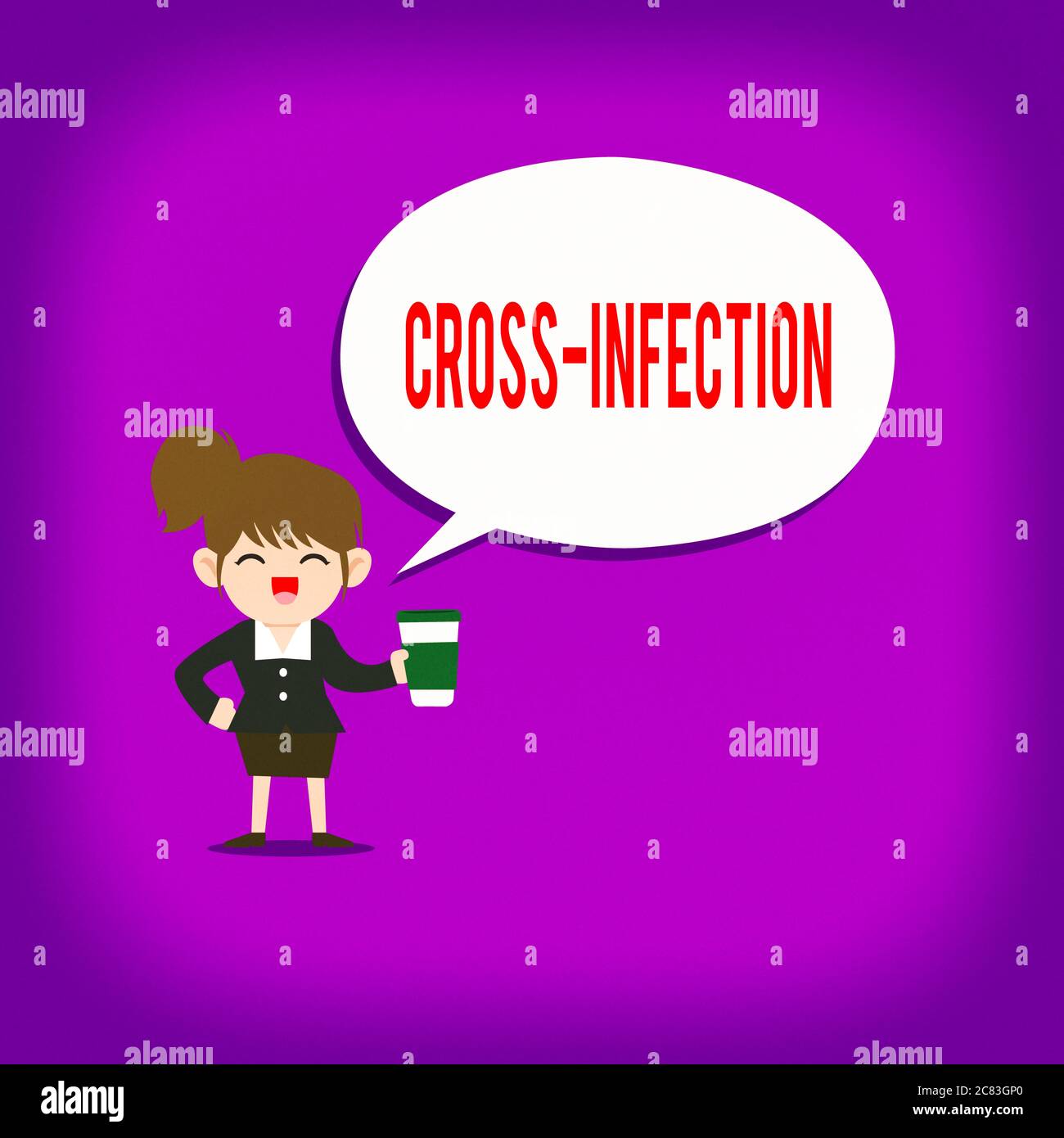 Text sign showing Cross Infection. Business photo text diseasecausing  microorganism transmitted between different species Female Hu analysis  Wearing U Stock Photo - Alamy