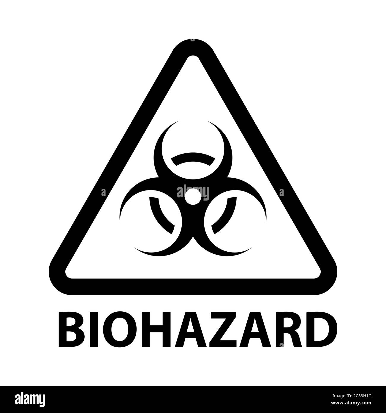 The Biohazard or biological threat alert icon. Warning sign of virus. Danger Coronavirus Bio hazard symbol. Vector illustration EPS10. Stock Vector