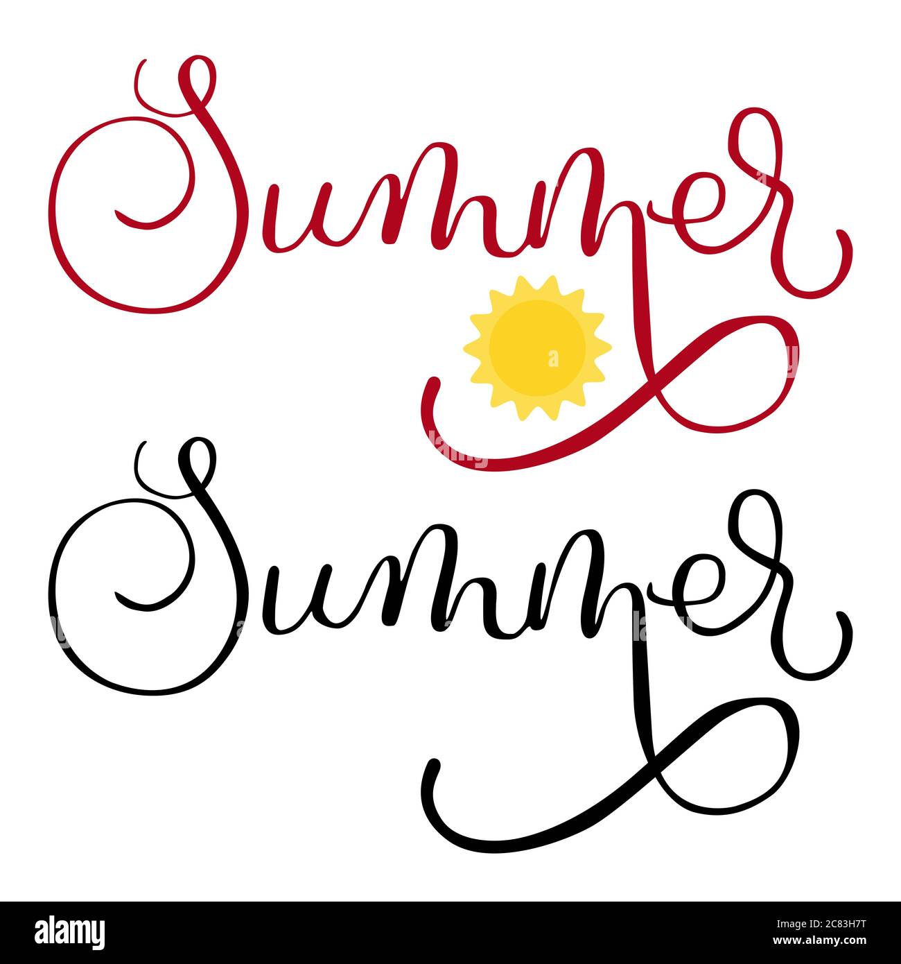 Summer lettering on white background. Travel vacation, adventure ...