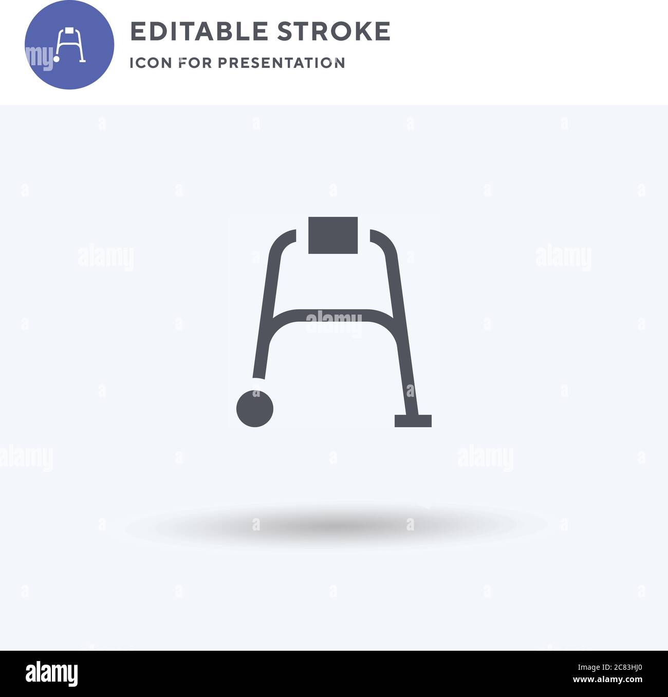 Walker icon vector, filled flat sign, solid pictogram isolated on white ...