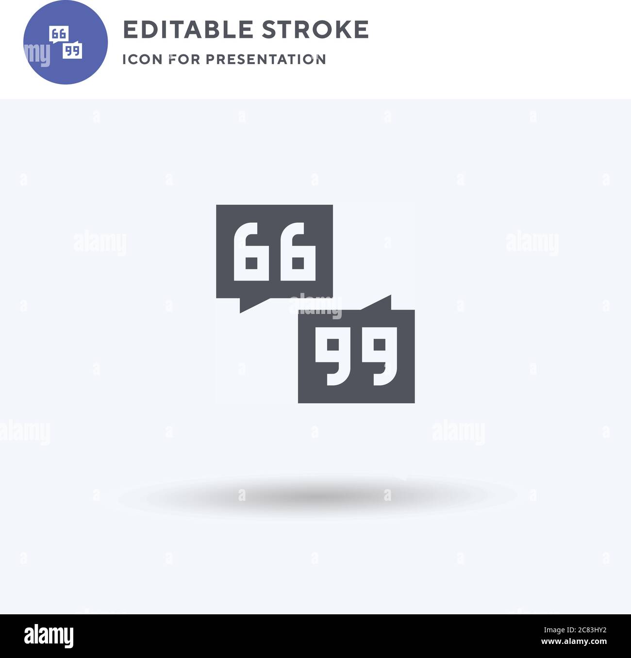 Quotation Marks icon vector, filled flat sign, solid pictogram isolated