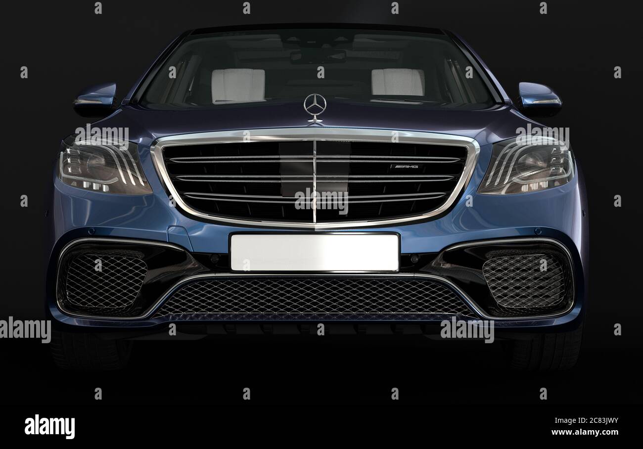 Mercedes-Benz S-Class on a black background Stock Photo