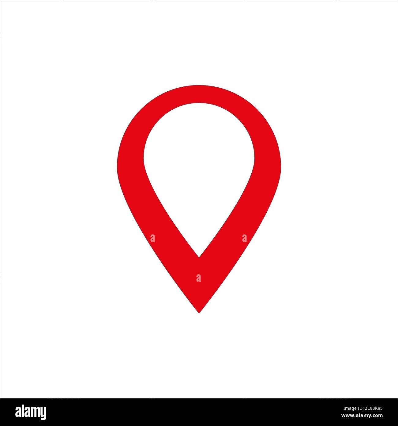 Read lined location icon on white background Stock Photo - Alamy