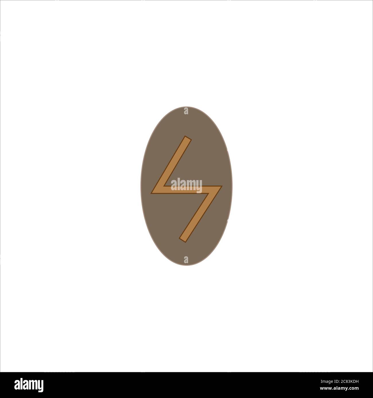 Illustration of the Sowulo Viking rune symbol isolated on a white ...