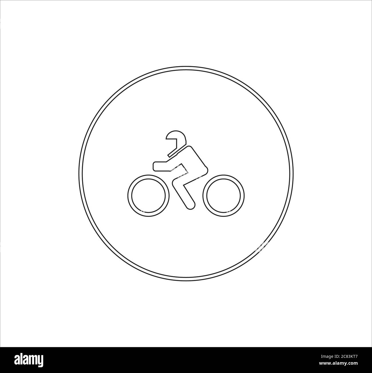Illustration of motorcycle traffic sign icon isolated on a white