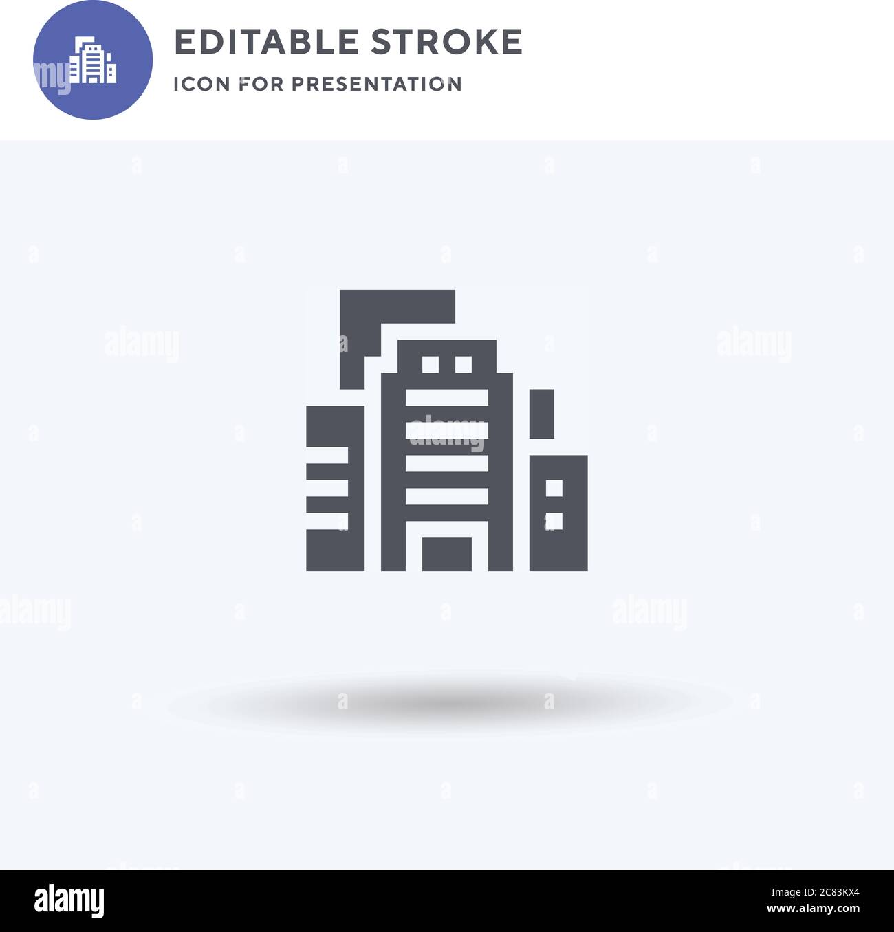 Building icon vector, filled flat sign, solid pictogram isolated on ...