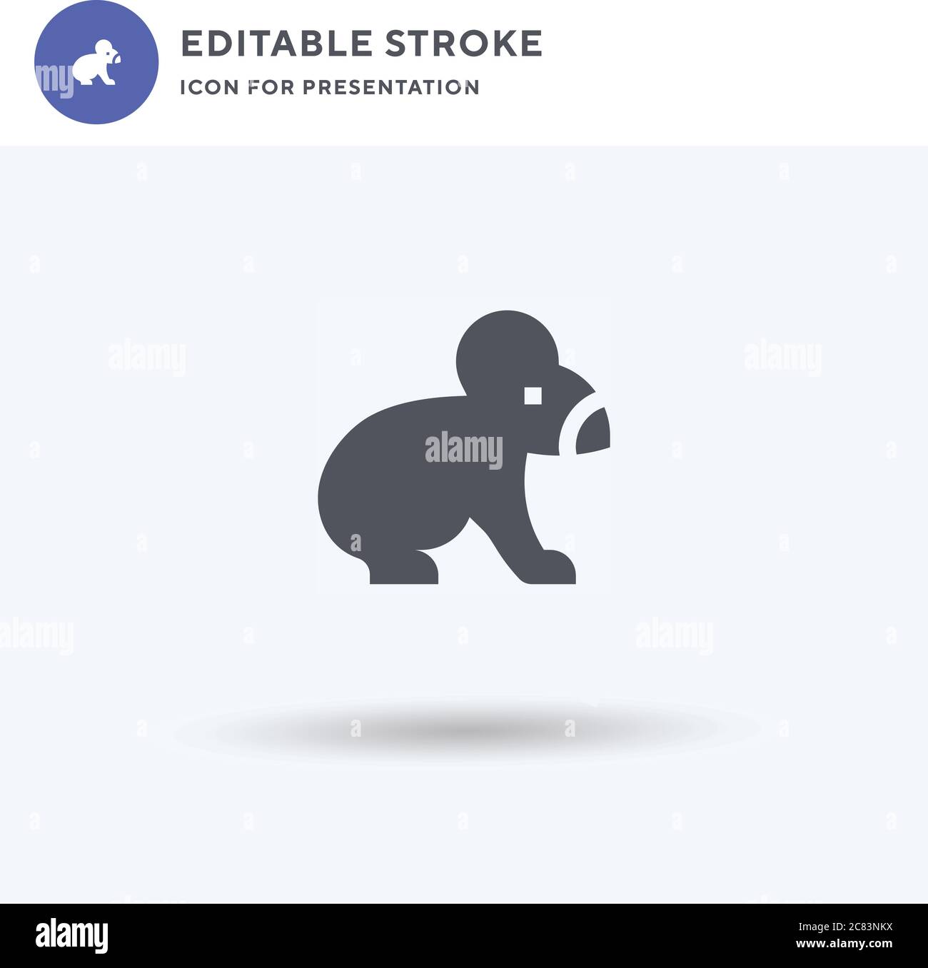 Koala icon vector, filled flat sign, solid pictogram isolated on white ...