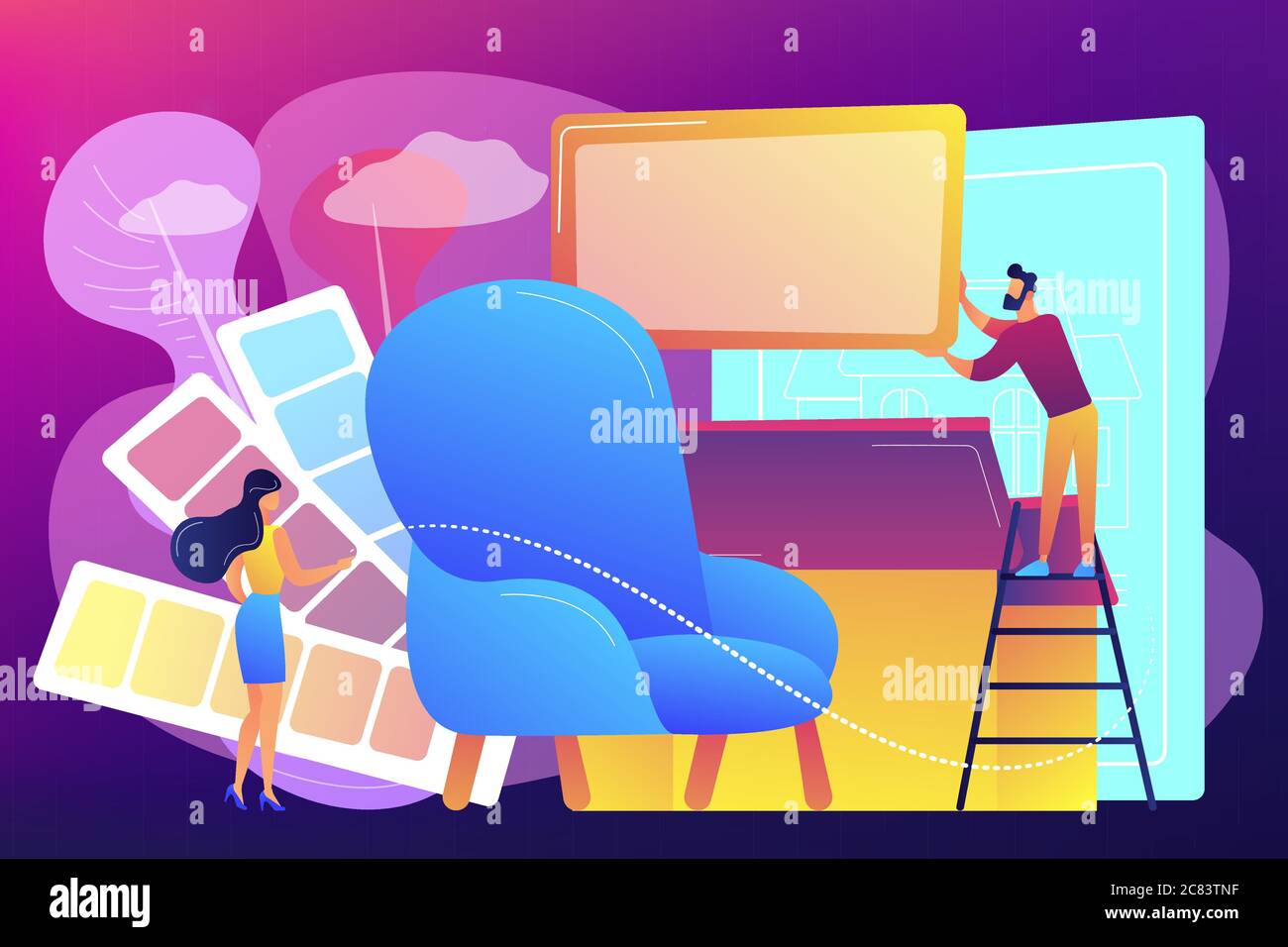 Interior design concept vector illustration Stock Vector Image & Art ...