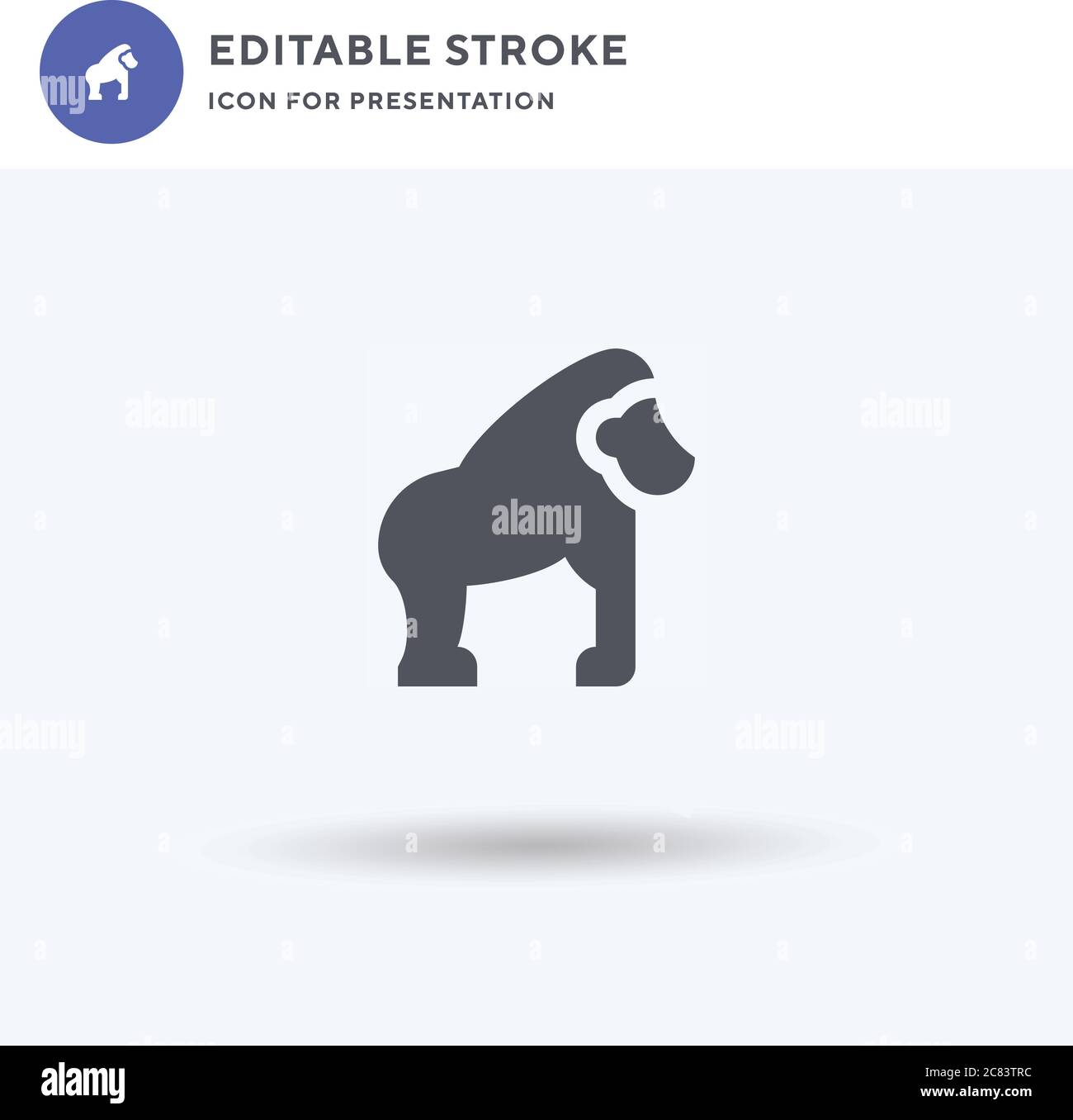 Gorilla icon vector, filled flat sign, solid pictogram isolated on ...
