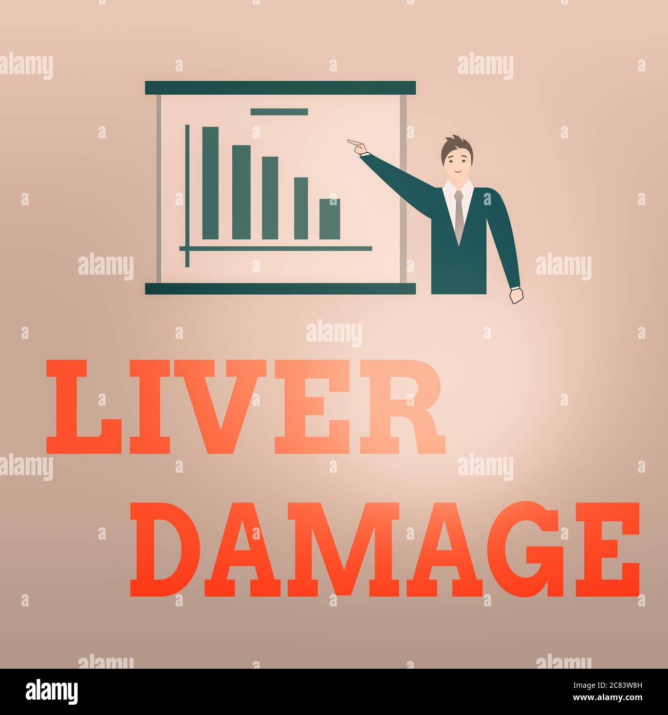 Writing note showing Liver Damage. Business concept for any disorder of