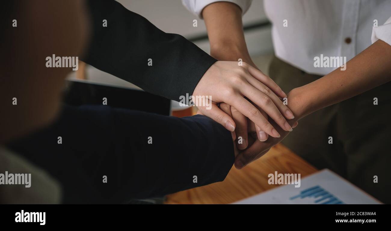 Teamwork Join Hands Support Together Business Teamwork Concept Stock Photo