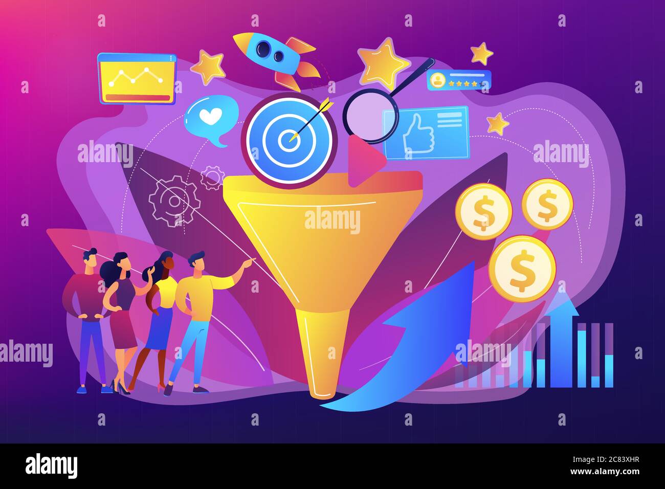 Marketing funnel concept vector illustration Stock Vector Image & Art