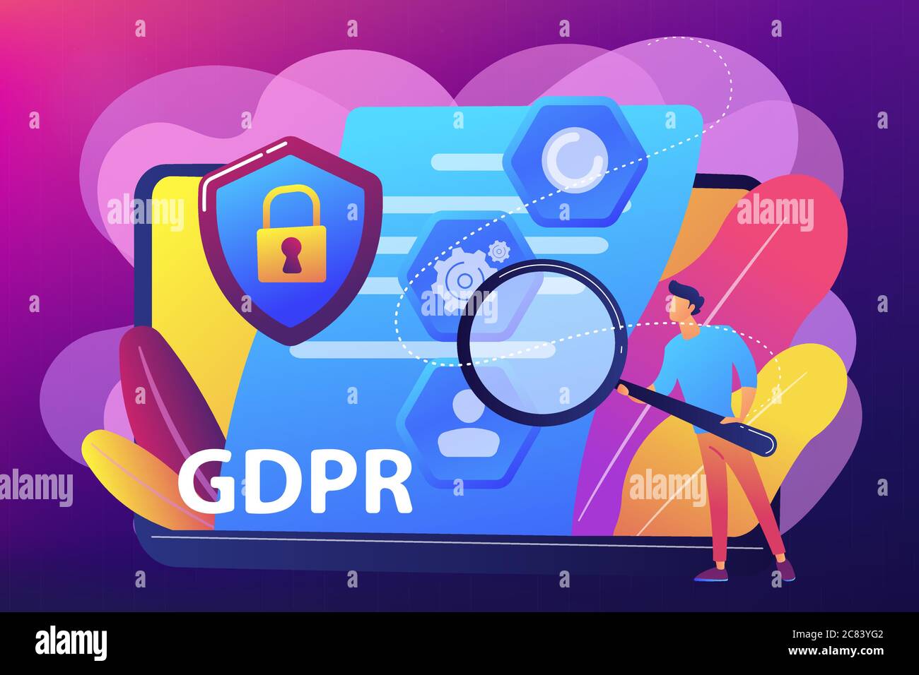 General data protection regulation concept vector illustration Stock ...