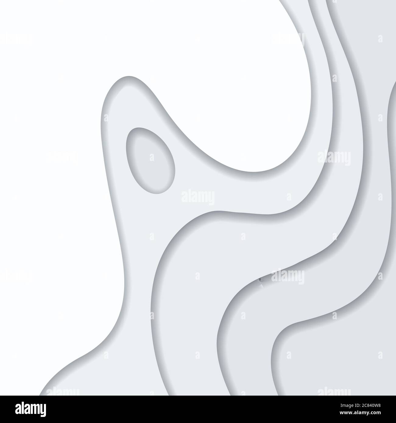 Abstract white and gray 3D paper cut background. Abstract wave shapes. Vector format Stock Vector