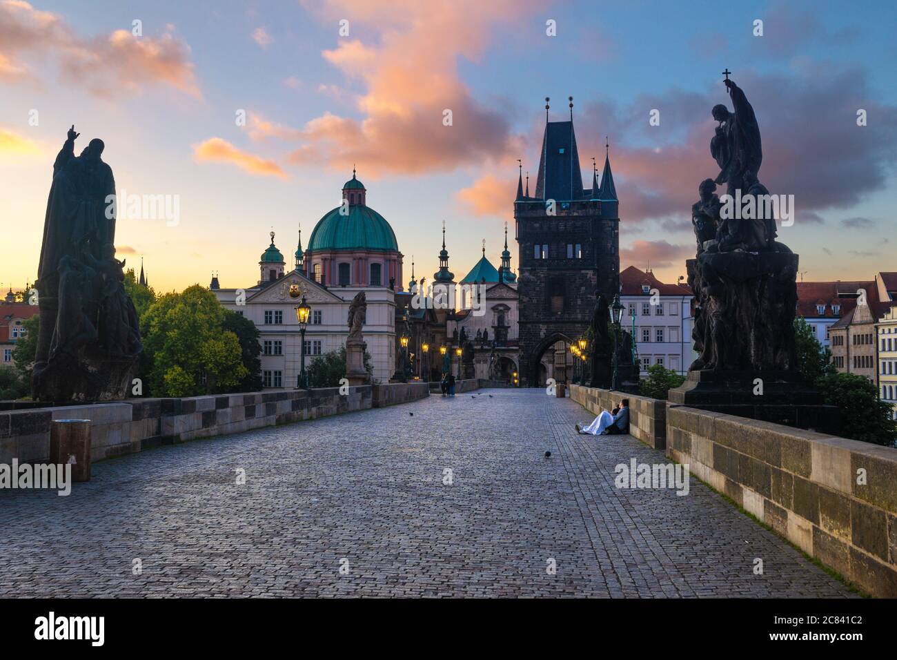 Prague Charles Bridge In The Morning Stock Photo Alamy prague-charles-bridge-in-the-morning-stock-photo-alamy