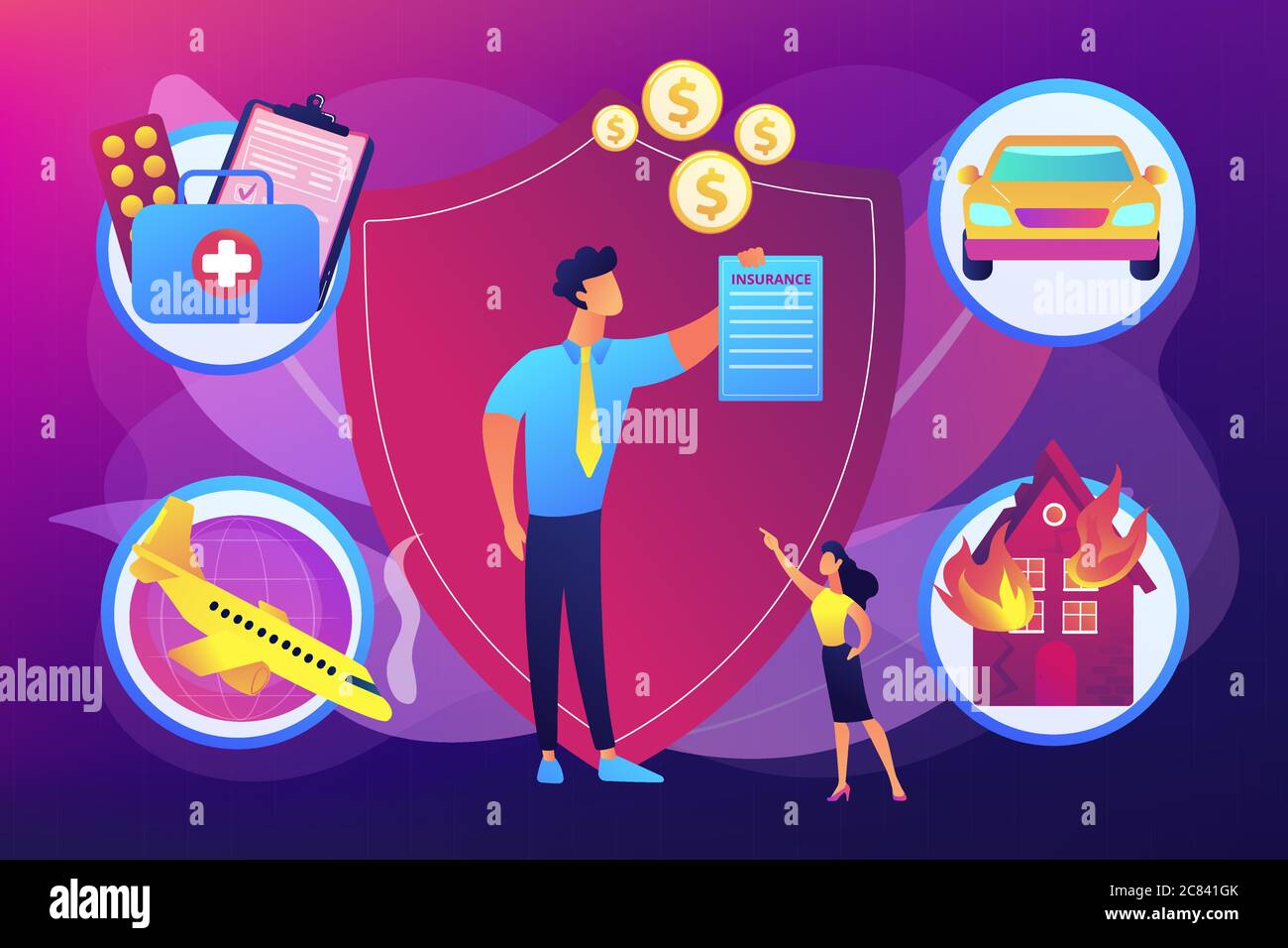 Insurance broker concept vector illustration Stock Vector Image & Art